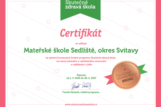 Bronzový certifikát 1