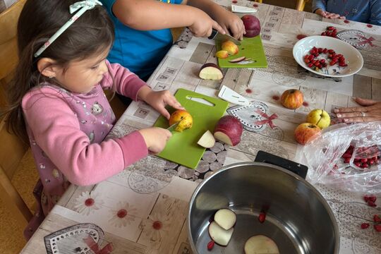 Děti vařily jablečno-šípkový čaj 1