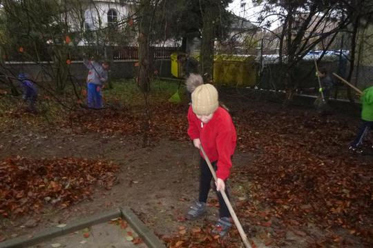 Podzimní zazimování školní zahrady 1