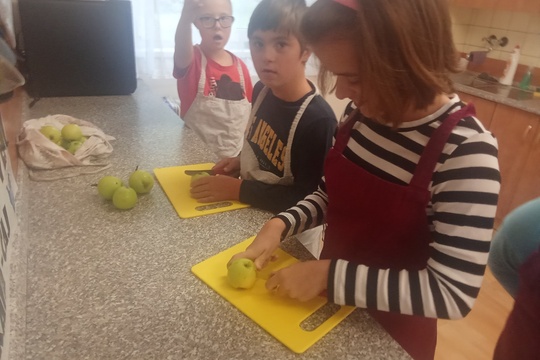 Zpracování jablíček z naší školní zahrady 1