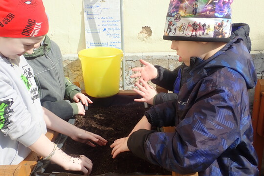 Jarní práce na vyvýšených záhonech  1