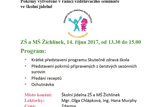 Školení pro paní kuchařky ve škole v Žichlínku 1