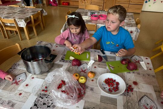 Děti vařily jablečno-šípkový čaj 1