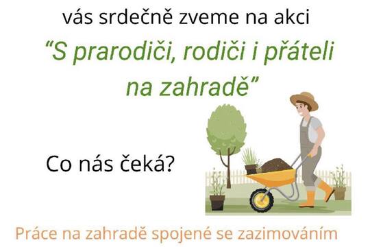 S prarodiči, rodiči a přáteli na zahradě 1