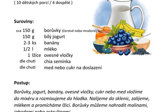 Borůvkové smoothie s jogurtem a ovesnými vločkami 1
